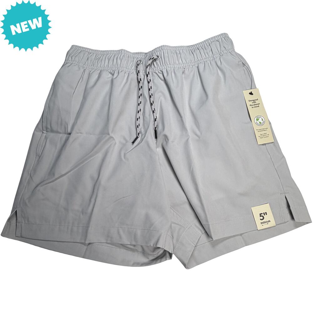 No Boundaries Swim Trunks Men's Small Silver Quick Dry UPF 50+ Pockets Lined NWT